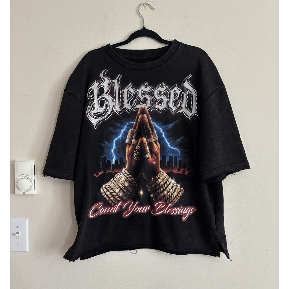8IGHTH DSTRKT Count Your Blessings Blessed Shirt Streetwear Large